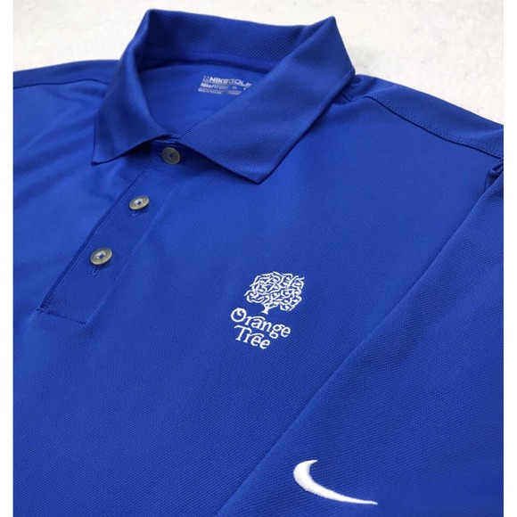 Nike Other - Orange Tree Golf Nike Fit Dry Polo Shirt Mens XL Blue Embroidered Logo Casual AR